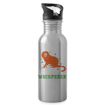 Tamarin Monkey Monkey Monkey Monkey Face - Water bottle with straw - silver - Right