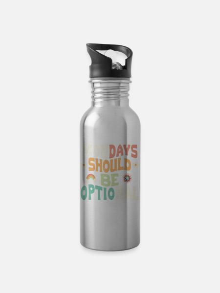 Mondays should be optional - Trinkflasche mit integriertem Trinkhalm - Lightsilver
