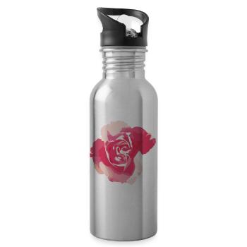 Rose - Trinkflasche mit integriertem Trinkhalm - Lightsilver - Rechts