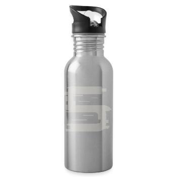 5 - Water bottle with straw - silver - Right