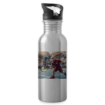 Racquet Rabbit Rally - Water bottle with straw - silver - Right