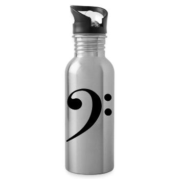 Bassschlüssel - Trinkflasche mit integriertem Trinkhalm - Lightsilver - Rechts