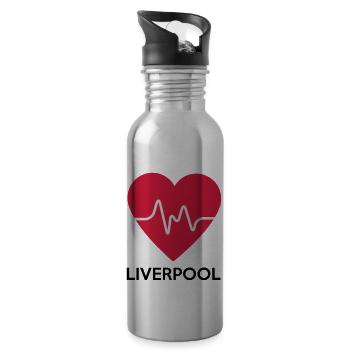 heart Liverpool - Water bottle with straw - silver - Right