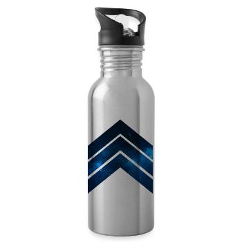 bleu Galaxy - Gourde avec paille intégrée - argent clair - Droite