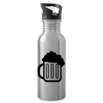 Bierkrug (beer mug) 01.0 - Trinkflasche mit integriertem Trinkhalm - Lightsilver - Rechts