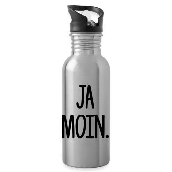 Moin Moin, Lustiges Ja Moin Hamburg Hafen Geschenk - Trinkflasche mit integriertem Trinkhalm - Lightsilver - Rechts