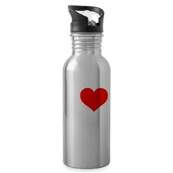 I love my little brother Big Sister, little brother - Water bottle with straw - silver - Right