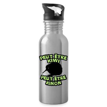 kann Kinon Kiwi Vogel Tier expr sein - Trinkflasche mit integriertem Trinkhalm - Lightsilver - Rechts