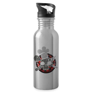 skull of the cook (used look) - Trinkflasche mit integriertem Trinkhalm - Lightsilver - Rechts