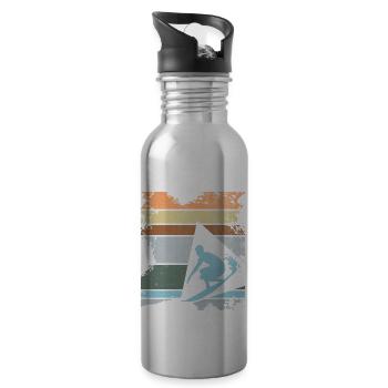 Surfer - Trinkflasche mit integriertem Trinkhalm - Lightsilver - Rechts