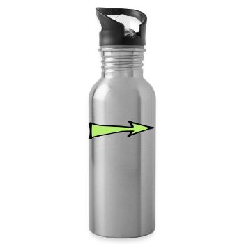 Flèche verte - Gourde avec paille intégrée - argent clair - Droite