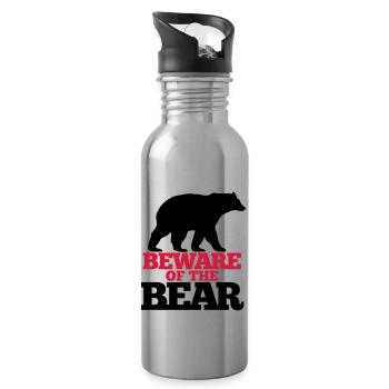 Bär Wild T-Shirt - Trinkflasche mit integriertem Trinkhalm - Lightsilver - Rechts