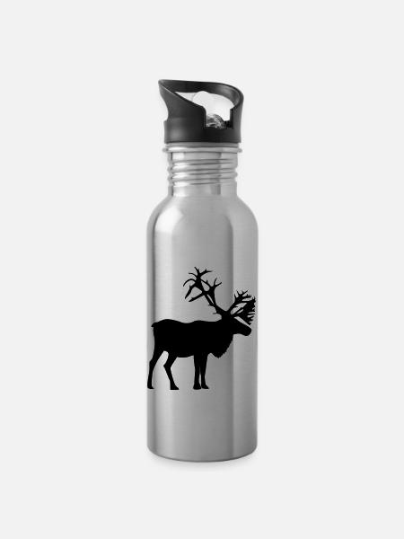Caribou - Gourde avec paille intégrée - argent clair