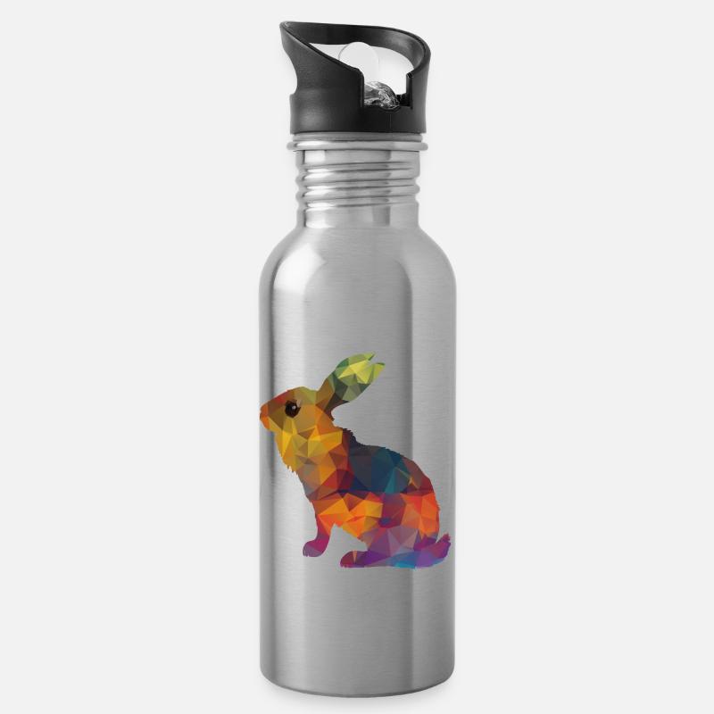 Hase - Trinkflasche mit integriertem Trinkhalm - Lightsilver