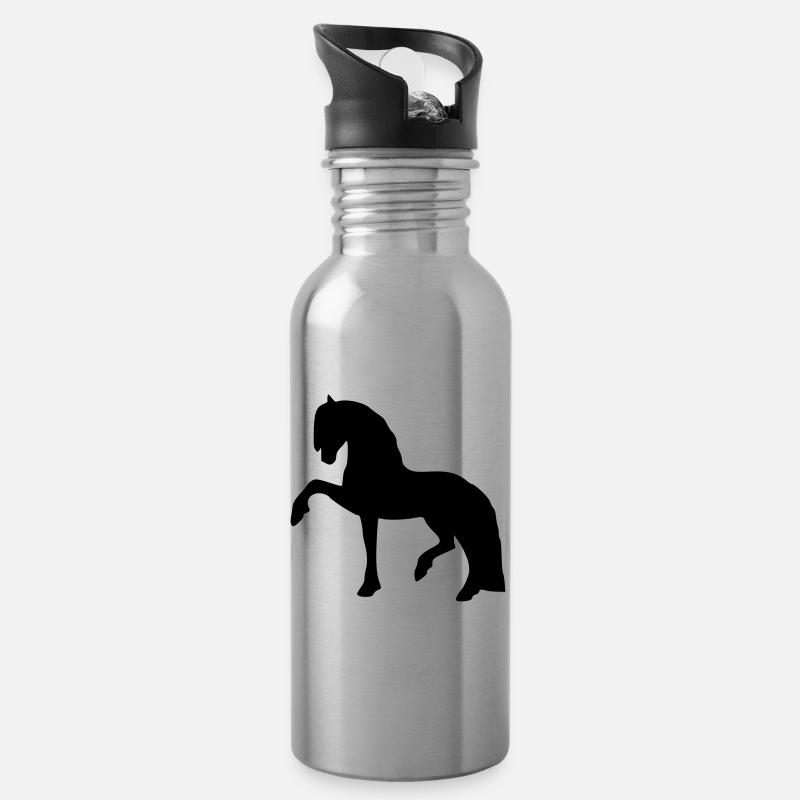 Spanischer Schritt - Trinkflasche mit integriertem Trinkhalm - Lightsilver