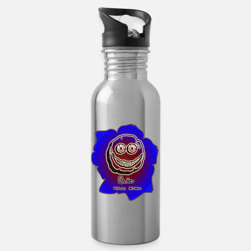 Blöd kann jeder - Trinkflasche mit integriertem Trinkhalm - Lightsilver