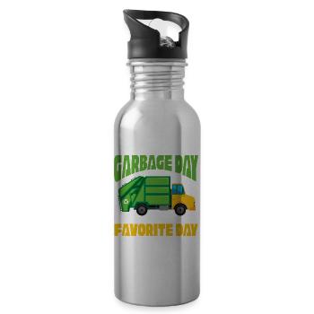 Garbage Day Is My Favorite Day Of The Week – - Trinkflasche mit integriertem Trinkhalm - Lightsilver - Rechts