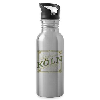 Cologne Allemagne City Font Vintage Retro - Gourde avec paille intégrée - argent clair - Droite