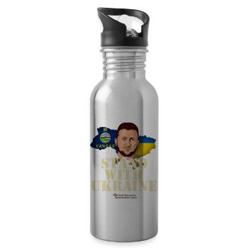 Ukraine Unterstützer Merch Kansas Selenskyj - Trinkflasche mit integriertem Trinkhalm - Lightsilver - Rechts