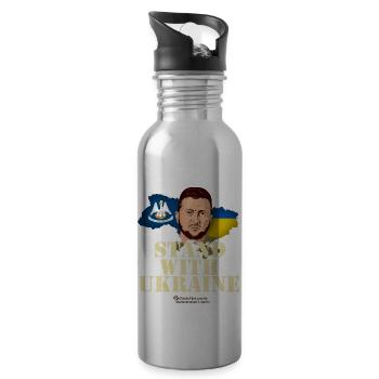 Ukraine Lousiana Selenskyj - Trinkflasche mit integriertem Trinkhalm - Lightsilver - Rechts