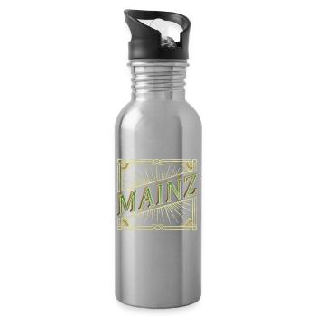 Mainz Deutschland Stadt Schrift Vintage Retro - Trinkflasche mit integriertem Trinkhalm - Lightsilver - Rechts