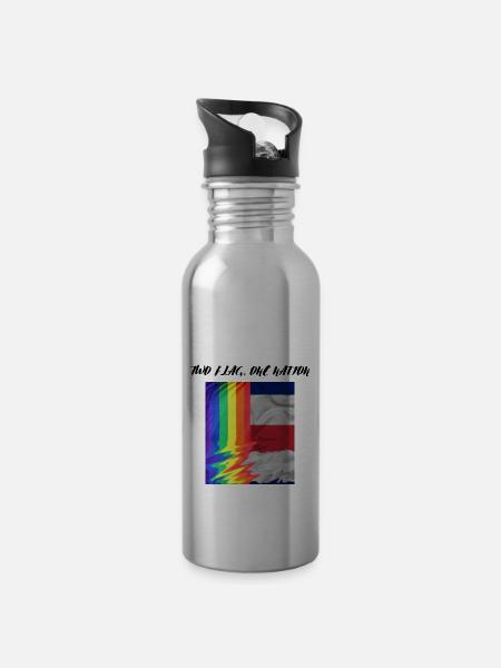 TWO FLAG ONE NATION LGBTQ x FRANCE - Gourde avec paille intégrée - argent clair