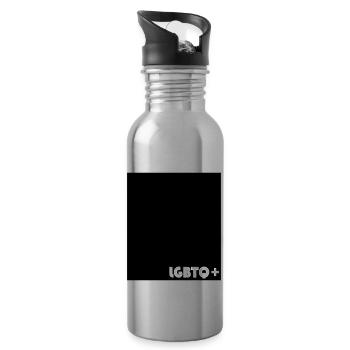 LGBTQ+ - Trinkflasche mit integriertem Trinkhalm - Lightsilver - Rechts