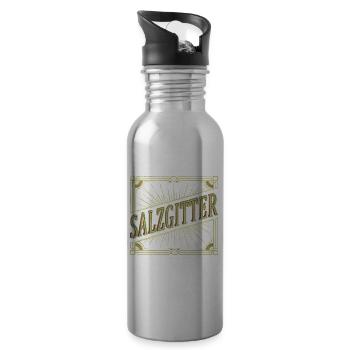 Salzgitter Deutschland Stadt Schrift Vintage Retro - Trinkflasche mit integriertem Trinkhalm - Lightsilver - Rechts