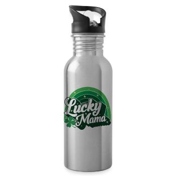 St. Patrick's Day Geschenk Shamrock Irische Frauen - Trinkflasche mit integriertem Trinkhalm - Lightsilver - Rechts