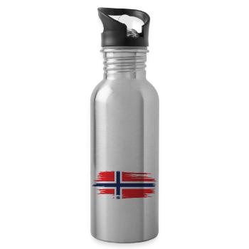 Je Peux Pas J'me Barre Au Norvège Vacances - Gourde avec paille intégrée - argent clair - Droite
