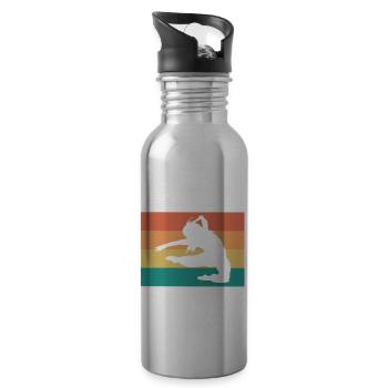 Dancing Dance Music - Water bottle with straw - silver - Right