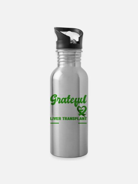Organspender - Trinkflasche mit integriertem Trinkhalm -