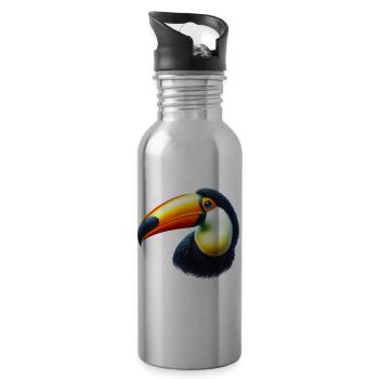 Tukan - Trinkflasche mit integriertem Trinkhalm - Lightsilver - Rechts