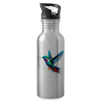 Kolibri - Trinkflasche mit integriertem Trinkhalm - Lightsilver - Rechts