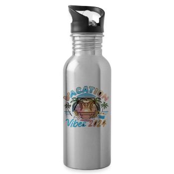 Vacation Vibes 2024 Sunset Palms and Beach - Trinkflasche mit integriertem Trinkhalm - Lightsilver - Rechts
