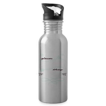 Fun Computer Language - Water bottle with straw - silver - Right