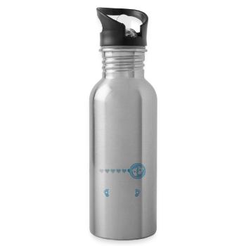 Papa wird 2024 Papa in Arbeit Schwangerschaftsankündigung - Trinkflasche mit integriertem Trinkhalm - Lightsilver - Rechts