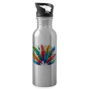 Feather Feather Pen Pens - Water bottle with straw - silver - Right