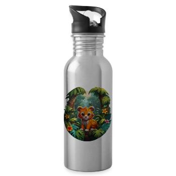Summer Feeling - Trinkflasche mit integriertem Trinkhalm - Lightsilver - Rechts