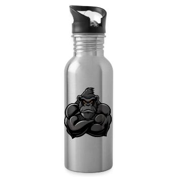 Gorilla Comic - Water bottle with straw - silver - Right
