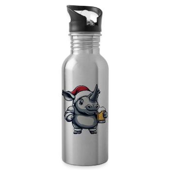 Bière Rhino Noël Noël - Gourde avec paille intégrée - argent clair - Droite