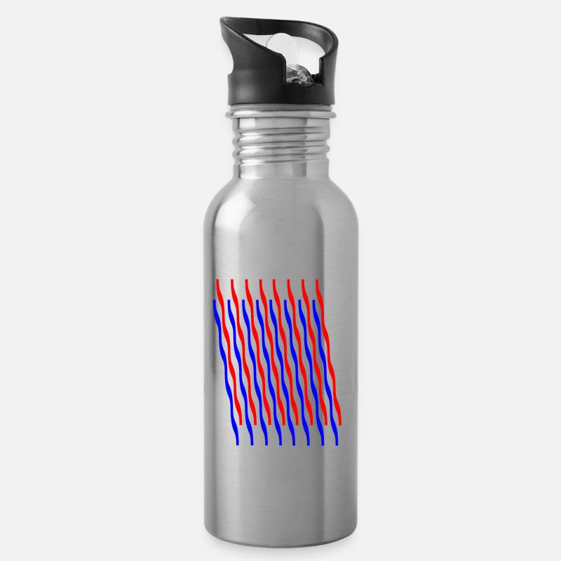 zigzag 2 - Water bottle with straw - silver