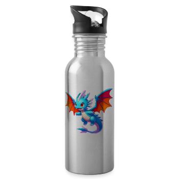 Dragon - Water bottle with straw - silver - Right