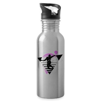 Basketball Basketball Player Fan Neon Colorful - Water bottle with straw - silver - Right