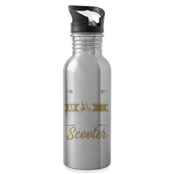 Stärke im Alter zeigen - Trinkflasche mit integriertem Trinkhalm - Lightsilver - Rechts