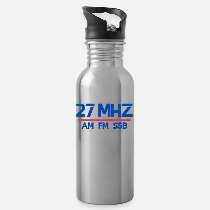 27 MHz am fm ssb - Trinkflasche mit integriertem Trinkhalm - Lightsilver