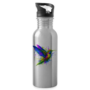 Hummingbird - Water bottle with straw - silver - Right