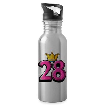 28 Number Krone - Water bottle with straw - silver - Right