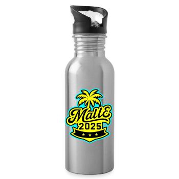 Malle 2025 Palme Mallorca - Trinkflasche mit integriertem Trinkhalm - Lightsilver - Rechts