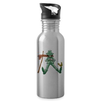 A nap for the green wanderer "GreenVagrant" - Water bottle with straw - silver - Right